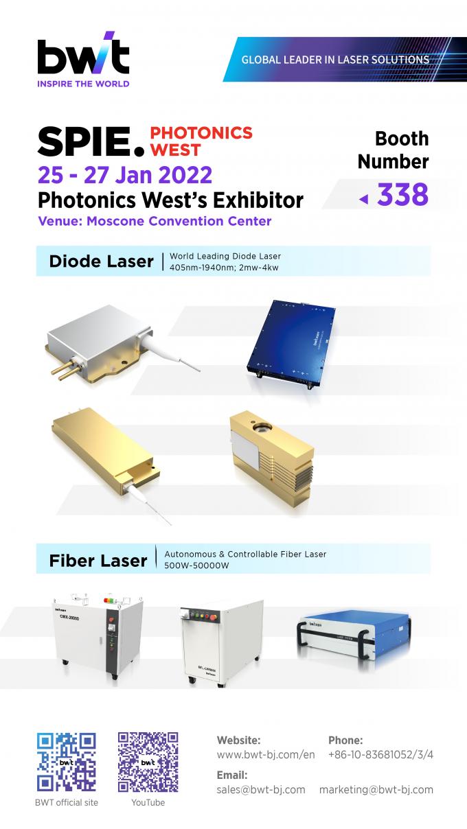ข่าว บริษัท ล่าสุดเกี่ยวกับ BWT - Photonics West 2022 - SPIE  0